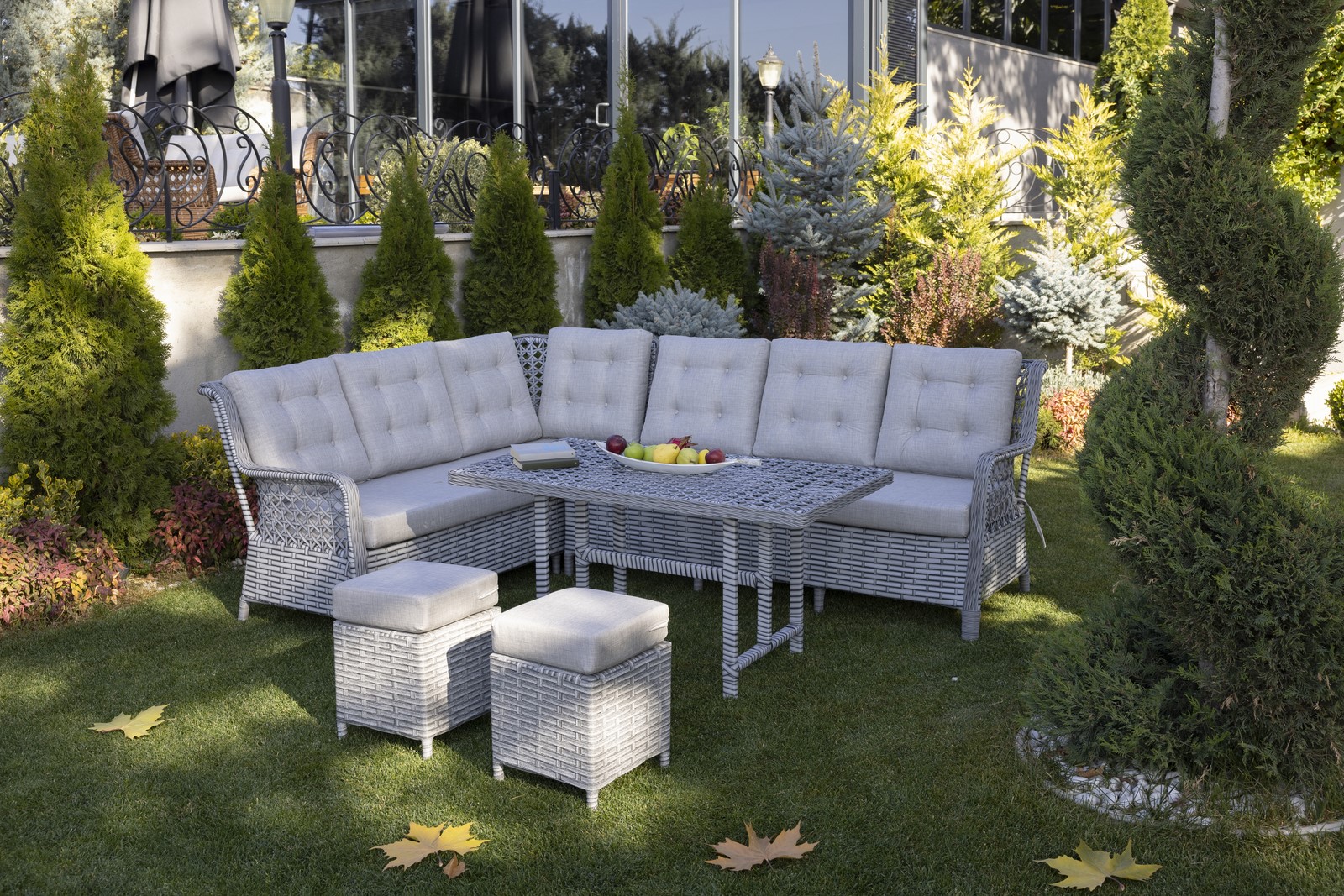 Bahçe Takımı, Gardenya 3+4+Masa +2x Puf